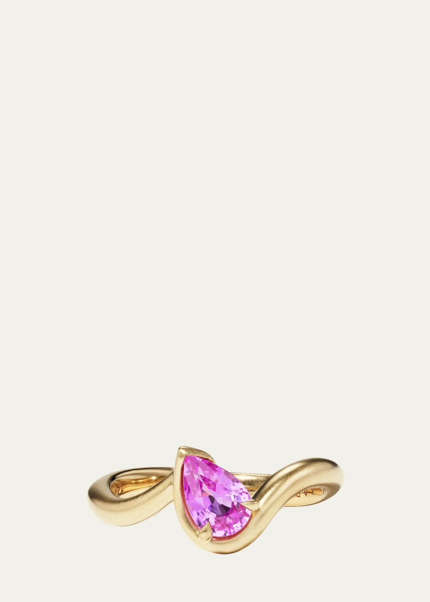 AaryahBB Thelma Power Pinky Ring in 14K Gold and Pink Sapphire