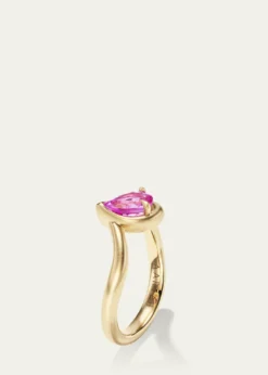 AaryahBB Thelma Power Pinky Ring in 14K Gold and Pink Sapphire