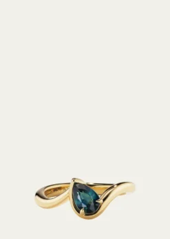 AaryahBB Thelma Teal Sapphire Pinky Ring