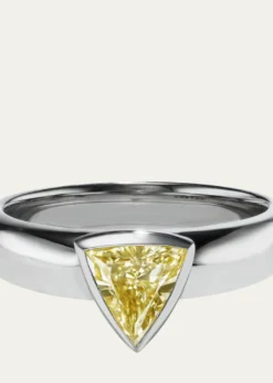 Aaryah18K White Gold Triangular Brilliant Diamond Ellie Ring, Size 7