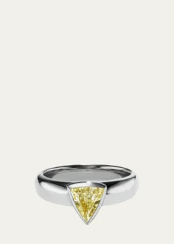 Aaryah18K White Gold Triangular Brilliant Diamond Ellie Ring, Size 7