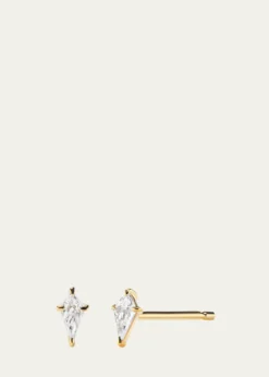 Aaryah14K Yellow Gold Kite Diamond Stud Earrings
