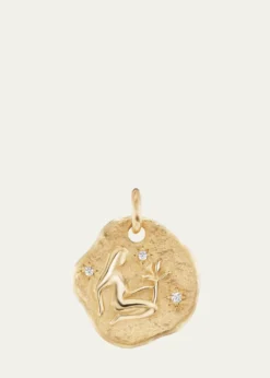 Aaryah18K Yellow Gold Large Diamond Zodiac Pendant Necklace