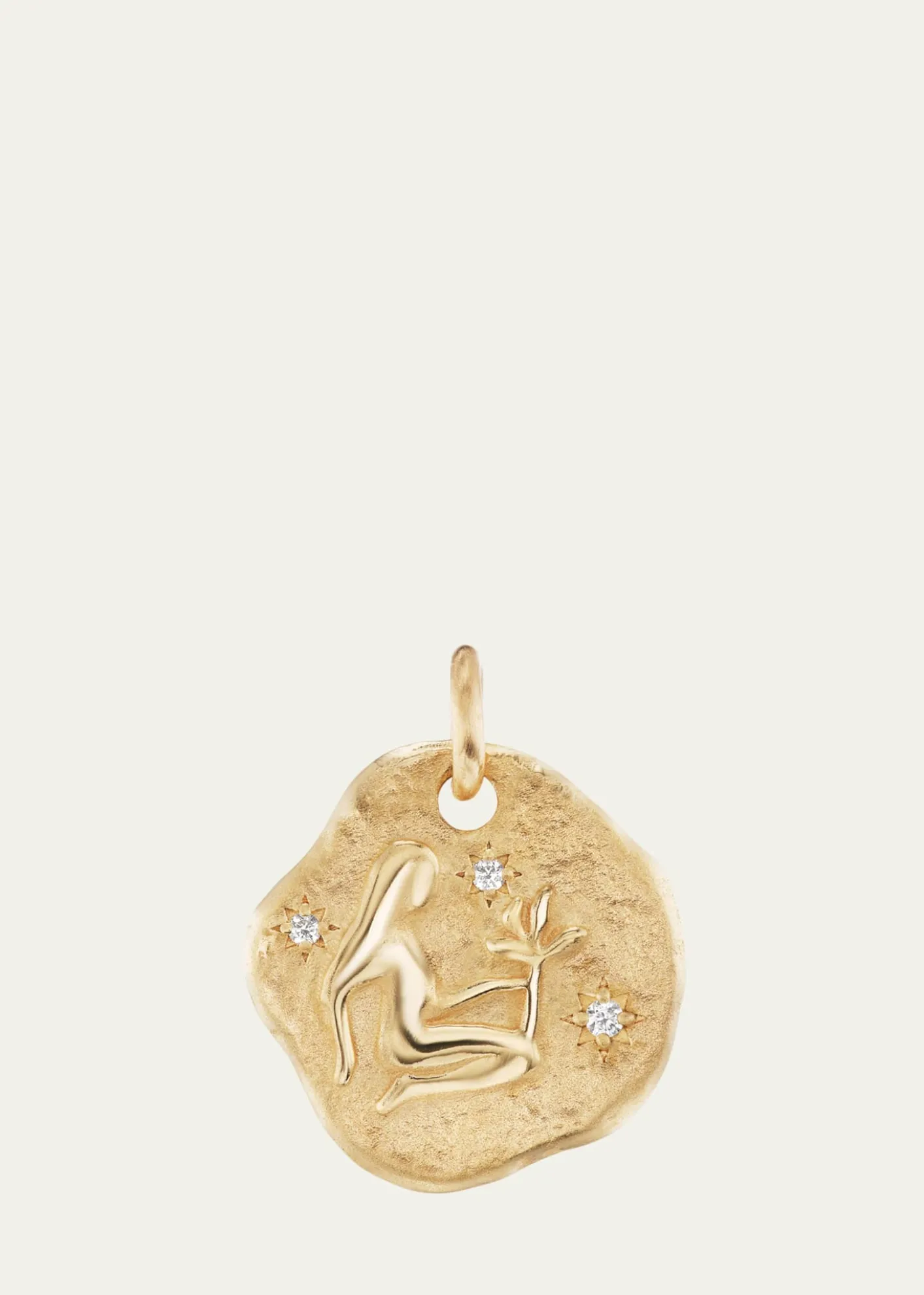 Aaryah18K Yellow Gold Large Diamond Zodiac Pendant Necklace