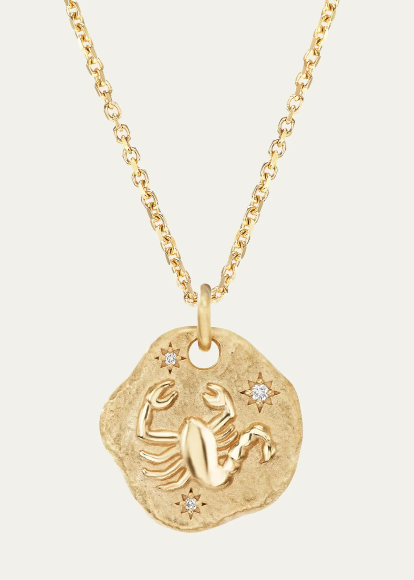 Aaryah18K Yellow Gold Mini Diamond Zodiac Pendant Necklace