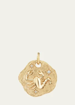 Aaryah18K Yellow Gold Mini Diamond Zodiac Pendant Necklace