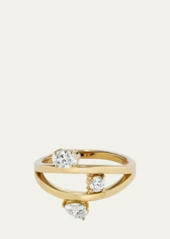 Aaryah18K Yellow Gold Natural Diamond Cosmo Ring, Size 6