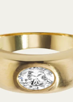 Aaryah18K Yellow Gold Natural Oval Diamond Shani Ring, Size 5.75