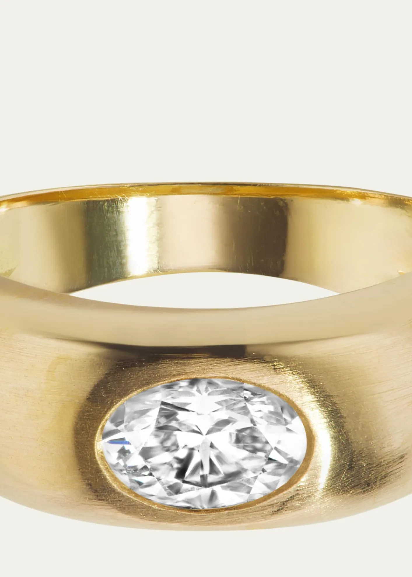 Aaryah18K Yellow Gold Natural Oval Diamond Shani Ring, Size 5.75