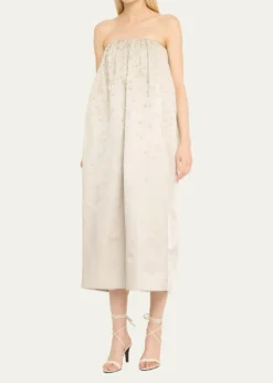 Adam LippesBrynn Pearly Strapless Silk Dress