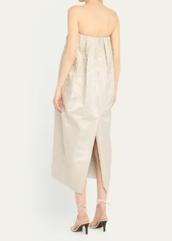 Adam LippesBrynn Pearly Strapless Silk Dress