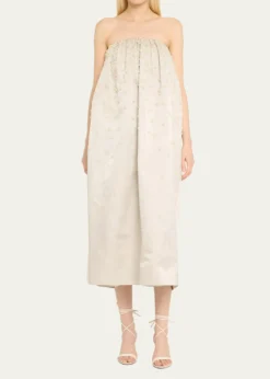 Adam LippesBrynn Pearly Strapless Silk Dress
