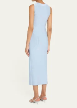 Adam LippesEliza Sleeveless Button-Front Rib Midi Dress