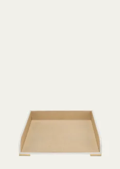 AERINClassic Leather Paper Tray