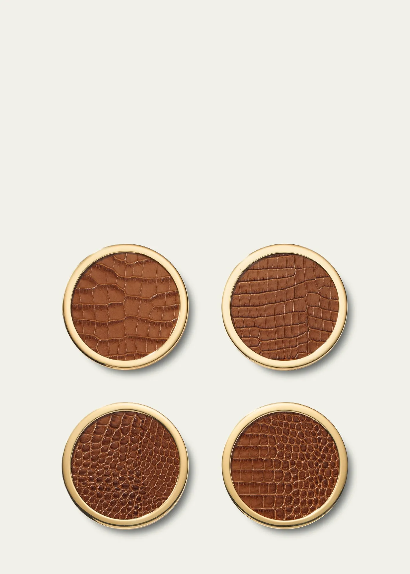 AERINColette Croc-Embossed Leather Coasters, Set of 4