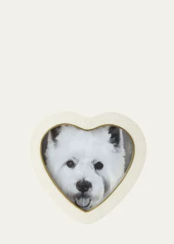 AERINCream Faux Shagreen Heart Picture Frame