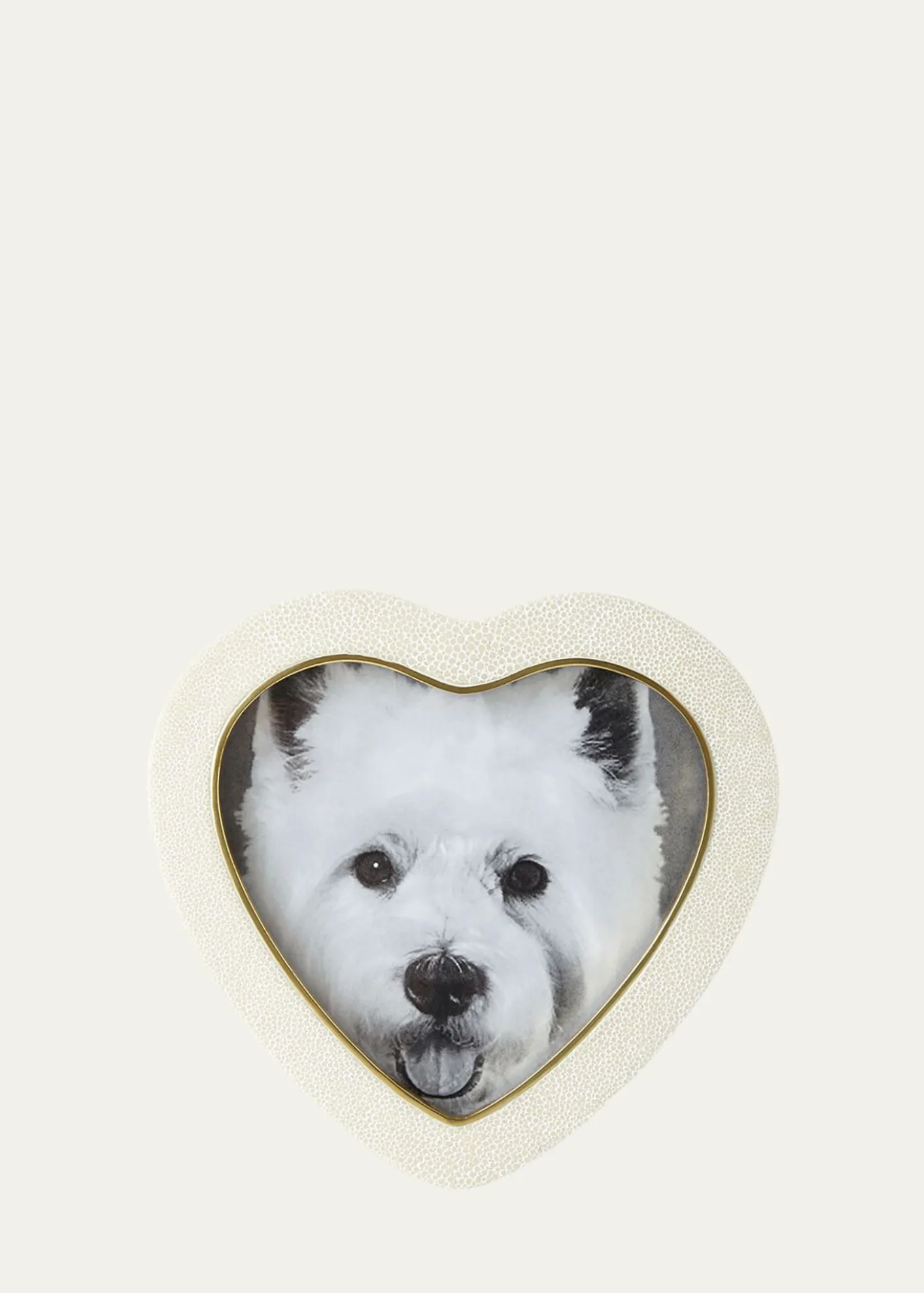 AERINCream Faux Shagreen Heart Picture Frame