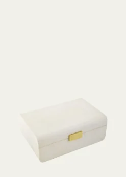AERINCream Faux Shagreen Large Decorative Box
