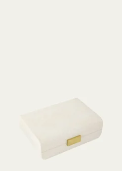 AERINCream Faux Shagreen Small Decorative Box
