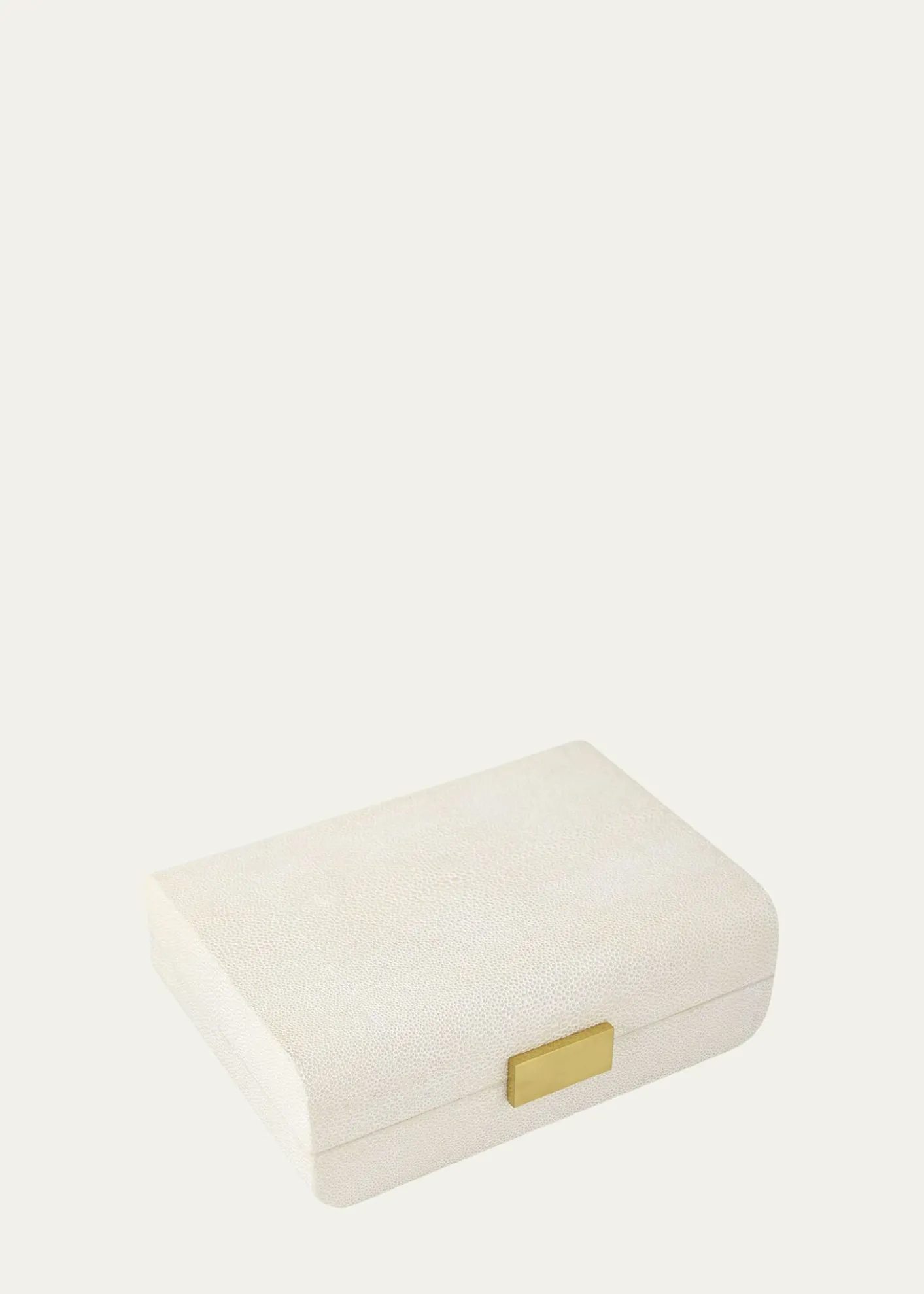 AERINCream Faux Shagreen Small Decorative Box