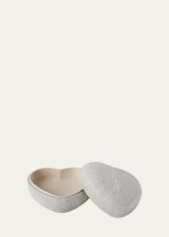 AERINDove Heart-Shaped Faux Shagreen Decorative Box