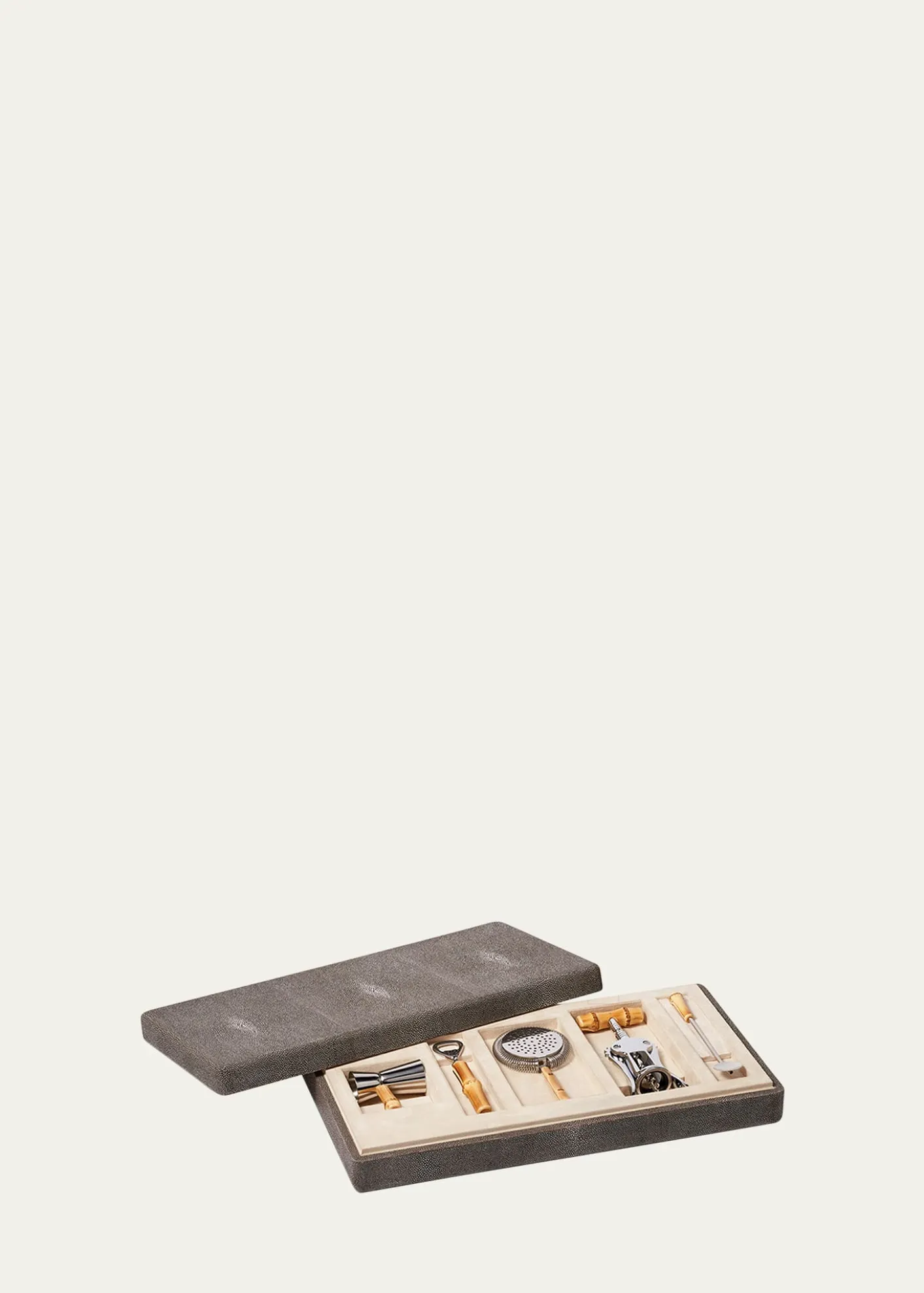 AERINFaux Shagreen Bamboo Bar Set