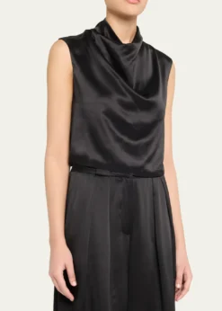 AEXAESilk Cowl-Neck Top