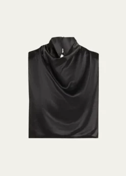 AEXAESilk Cowl-Neck Top