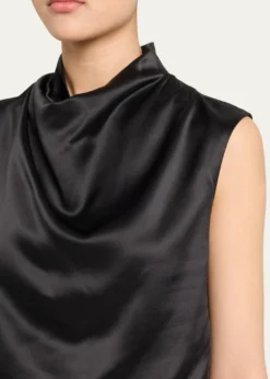 AEXAESilk Cowl-Neck Top