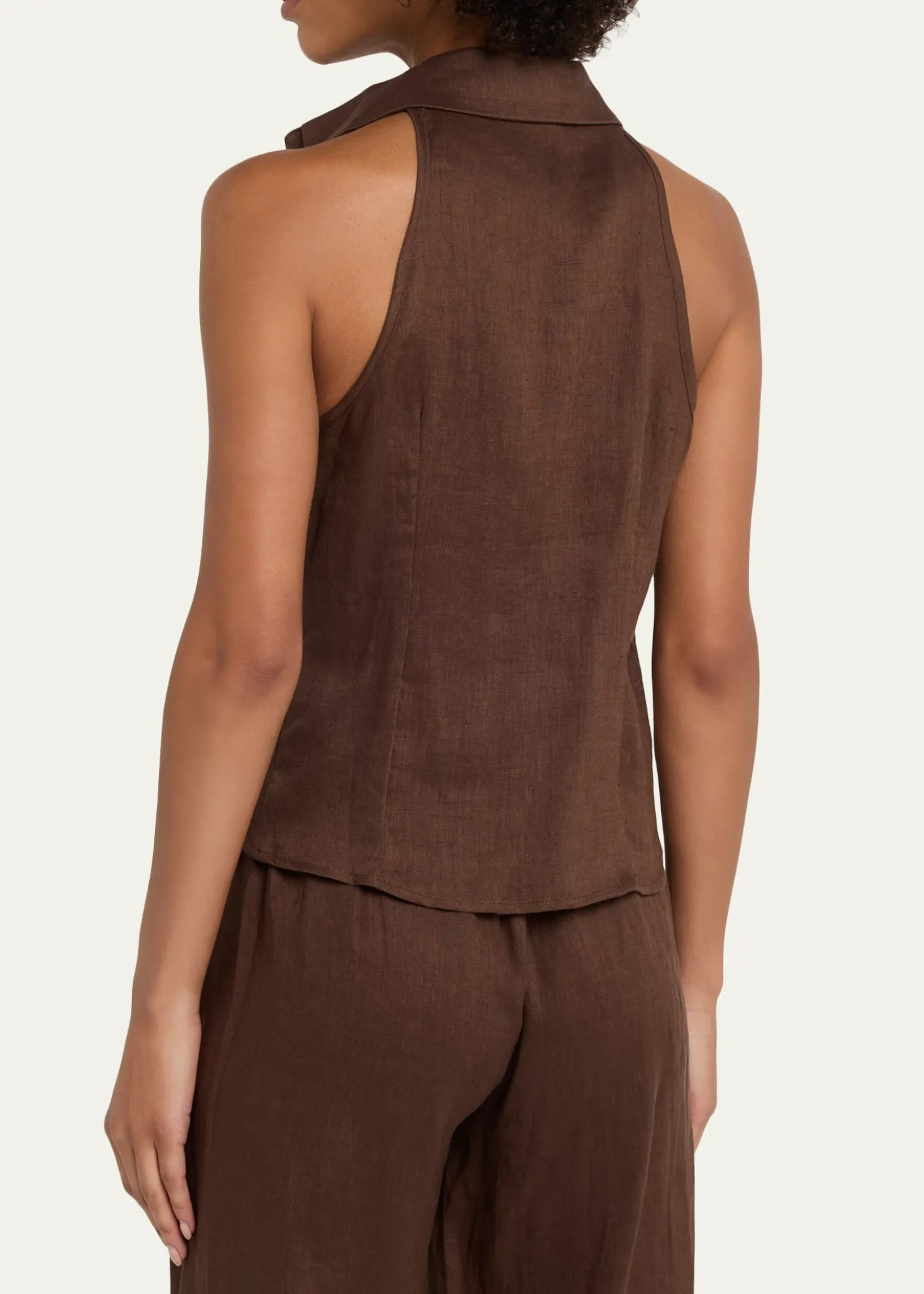 AEXAESleeveless Linen Drawstring Top
