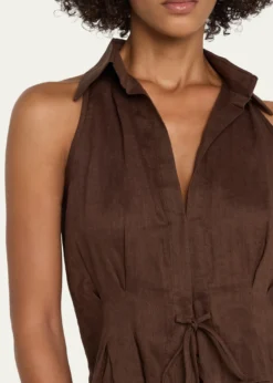 AEXAESleeveless Linen Drawstring Top