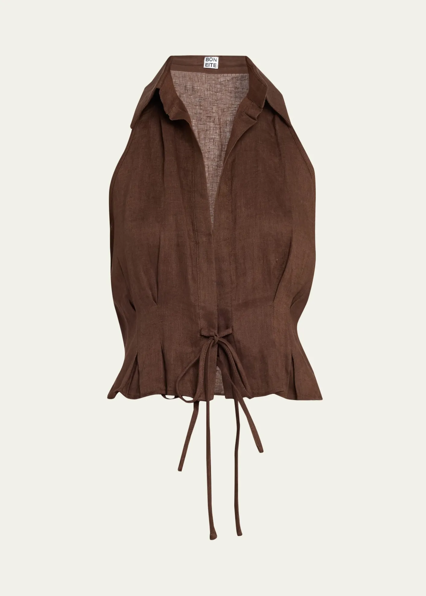 AEXAESleeveless Linen Drawstring Top