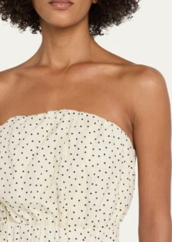 AEXAEStrapless Polka Dot Linen Top