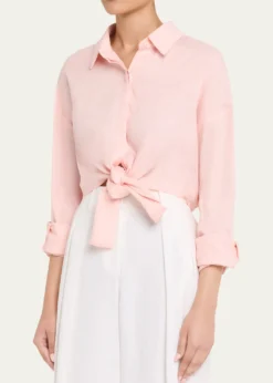 AEXAETie-Front Linen Shirt