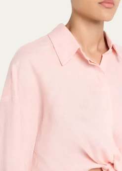 AEXAETie-Front Linen Shirt