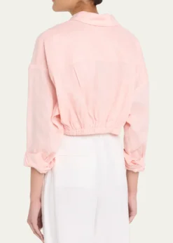 AEXAETie-Front Linen Shirt