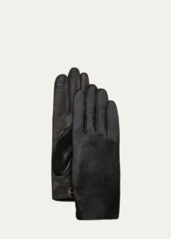 AgnelleClassic Hair on Leather Gloves