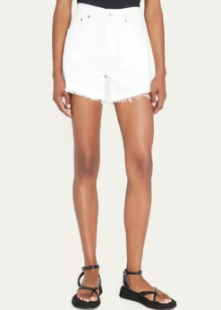 AGOLDEParker Long Frayed Shorts