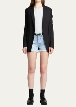 AGOLDEParker Vintage Frayed-Hem Denim Shorts