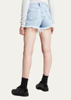 AGOLDEParker Vintage Frayed-Hem Denim Shorts