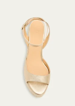 AGS X CASTANER110mm Brook Metallic Leather Platform Espadrille Sandals