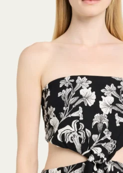 Agua by Agua BenditaMalaquita Strapless Cutout Maxi Dress