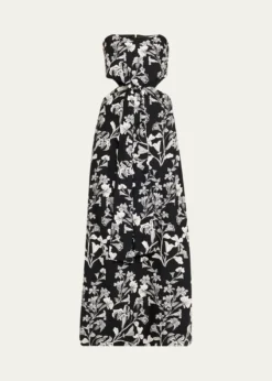 Agua by Agua BenditaMalaquita Strapless Cutout Maxi Dress