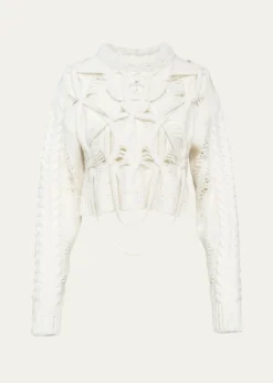 Aisling CampsBriar Deconstructed Cable Knit Crop Sweater