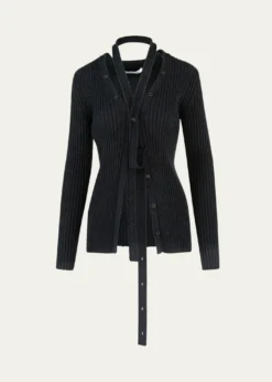 Aisling CampsButton Convertible Rib V-Neck Cardigan