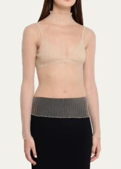 Aisling CampsModern Mist Translucent Ribbed Turtleneck