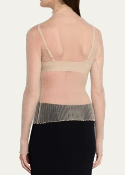 Aisling CampsModern Mist Translucent Ribbed Turtleneck