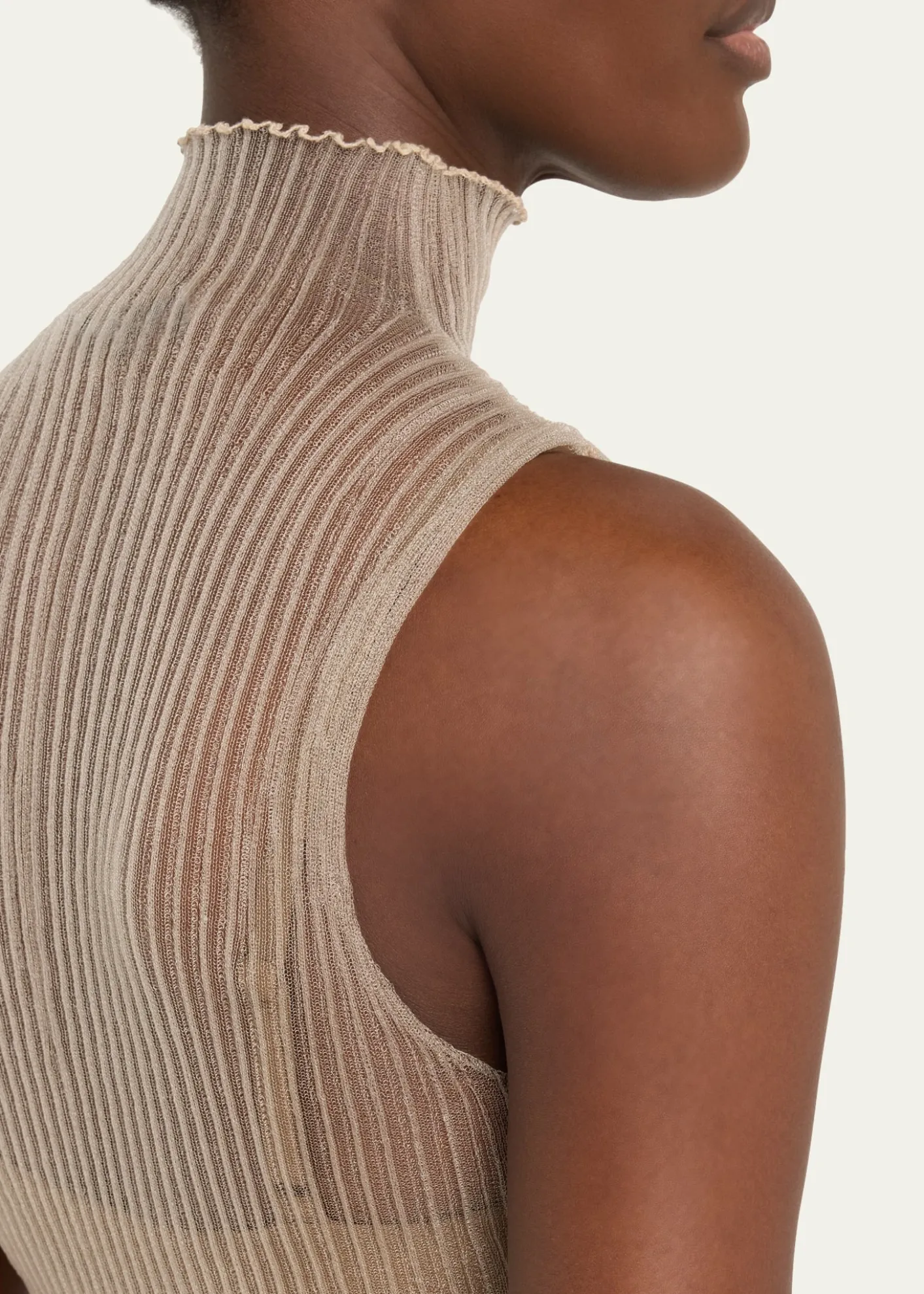 Aisling CampsSleeveless Modern Mist Sheer Turtleneck