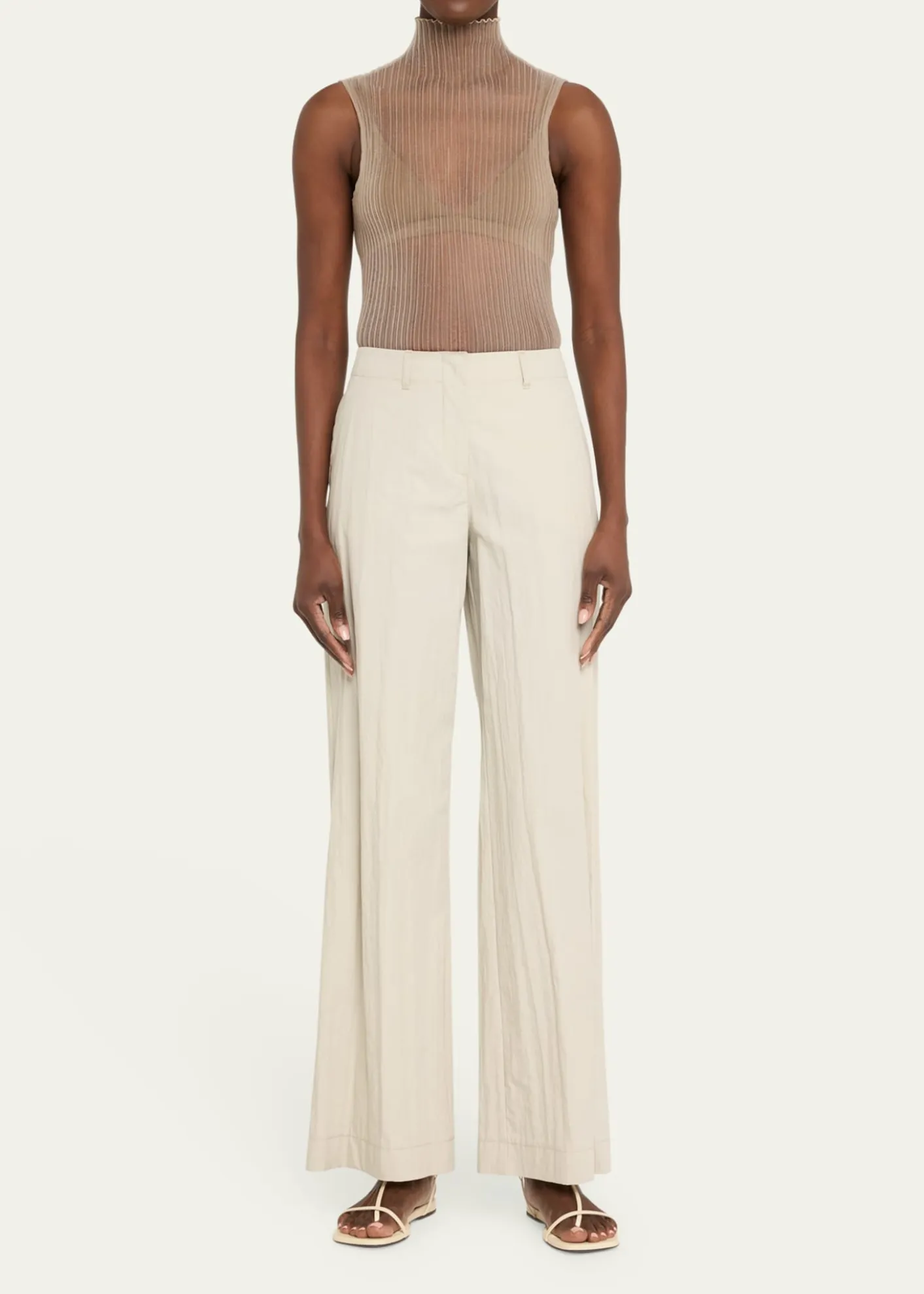 Aisling CampsSleeveless Modern Mist Sheer Turtleneck