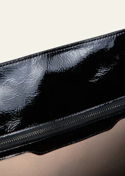 AkrisAi Medium Lacquered Leather Tote Bag